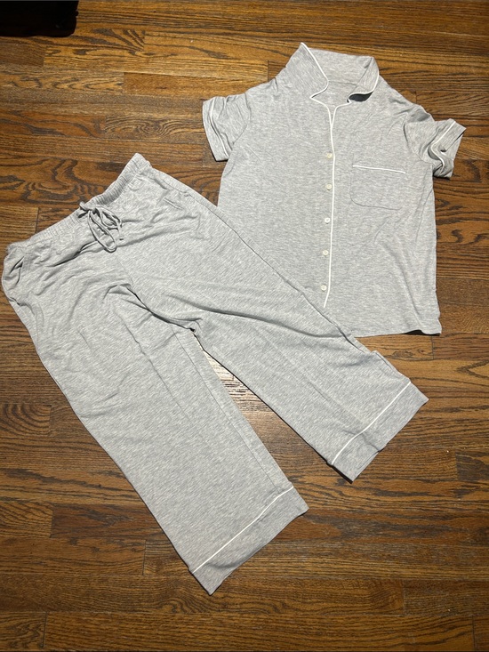 Auden Other - Auden Light Gray Short-Sleeve Pajama Set with Piping